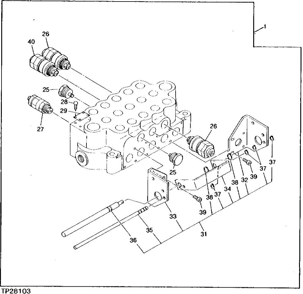 Схема запчастей John Deere 0 - 34 - CONTROL VALVE 2160 - MAIN HYDRAULIC SYSTEM 21