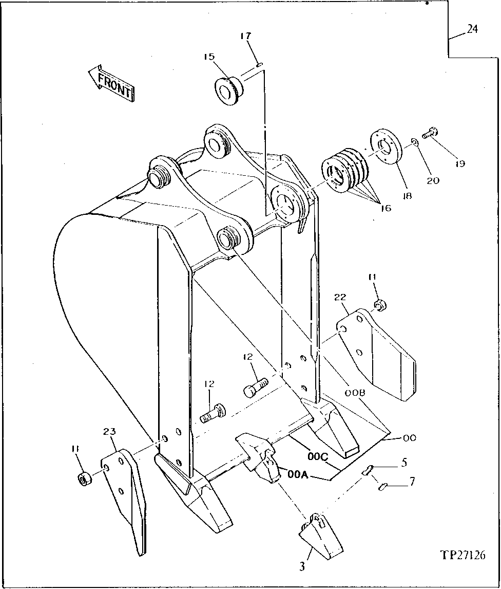 Схема запчастей John Deere 0 - 4 - BUCKET 3302 - EXCAVATOR 33