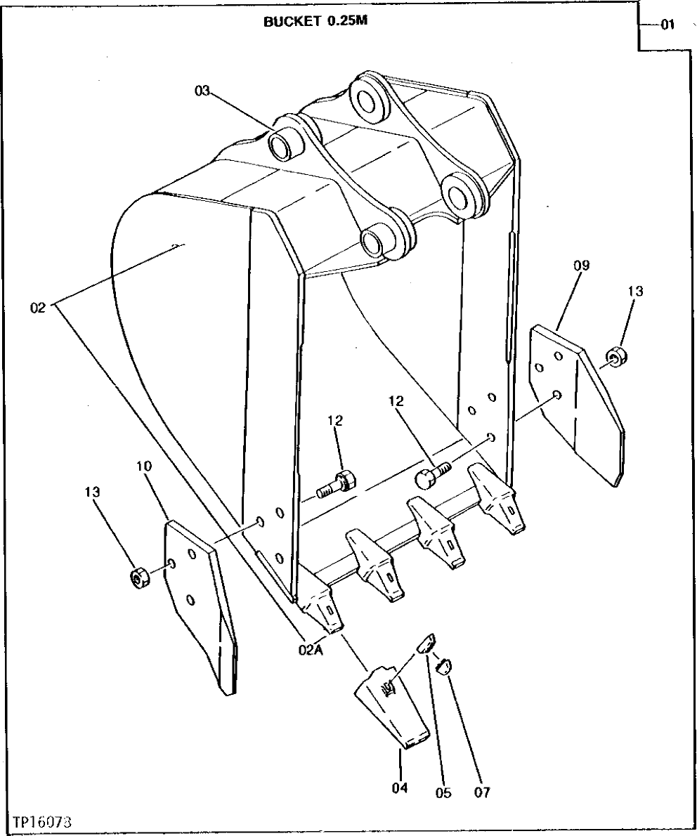 Схема запчастей John Deere 0 - 6 - BUCKET 3302 - EXCAVATOR 33