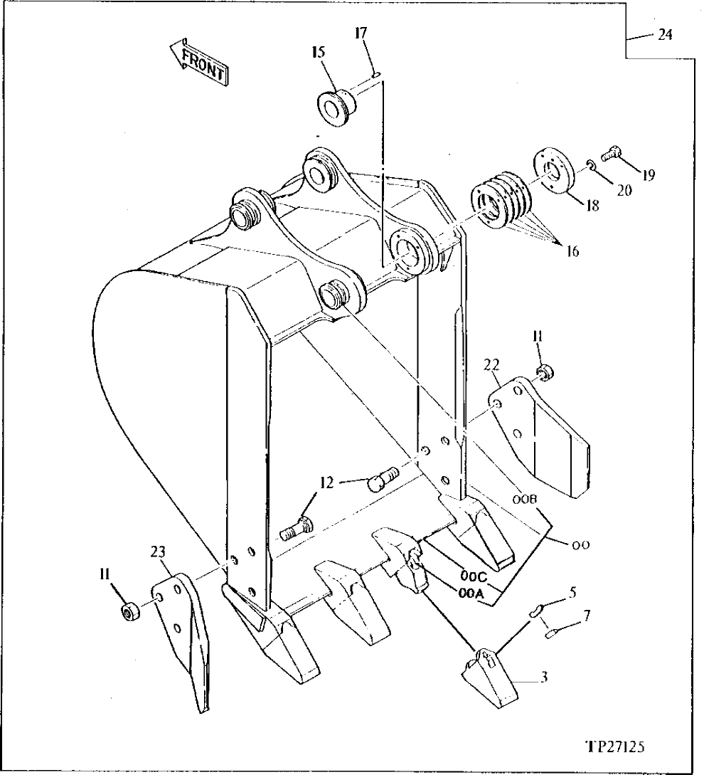 Схема запчастей John Deere 0 - 8 - BUCKET 3302 - EXCAVATOR 33