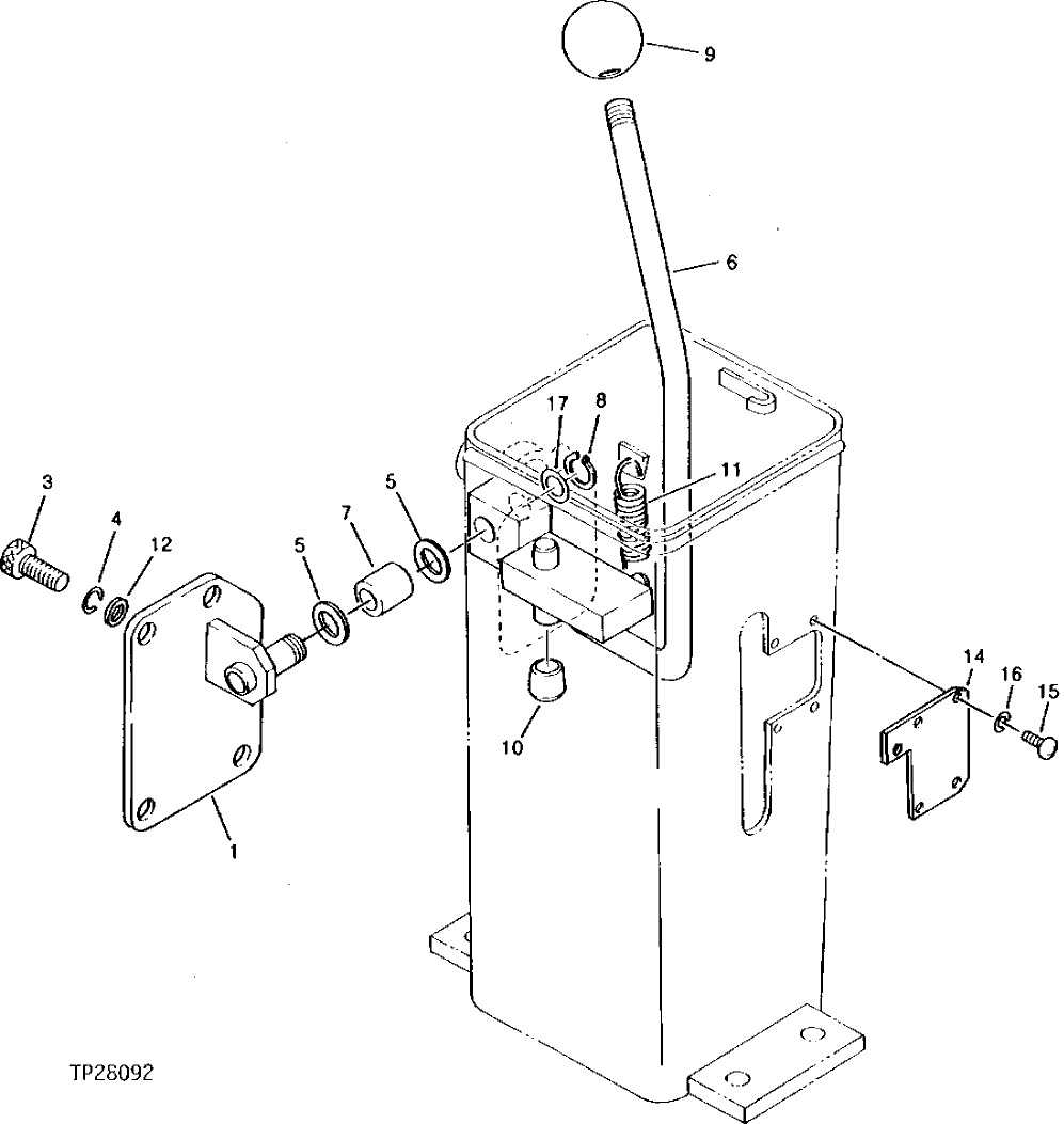 Схема запчастей John Deere 0 - 8 - CONTROL LEVER LOCK 3315 - EXCAVATOR 33