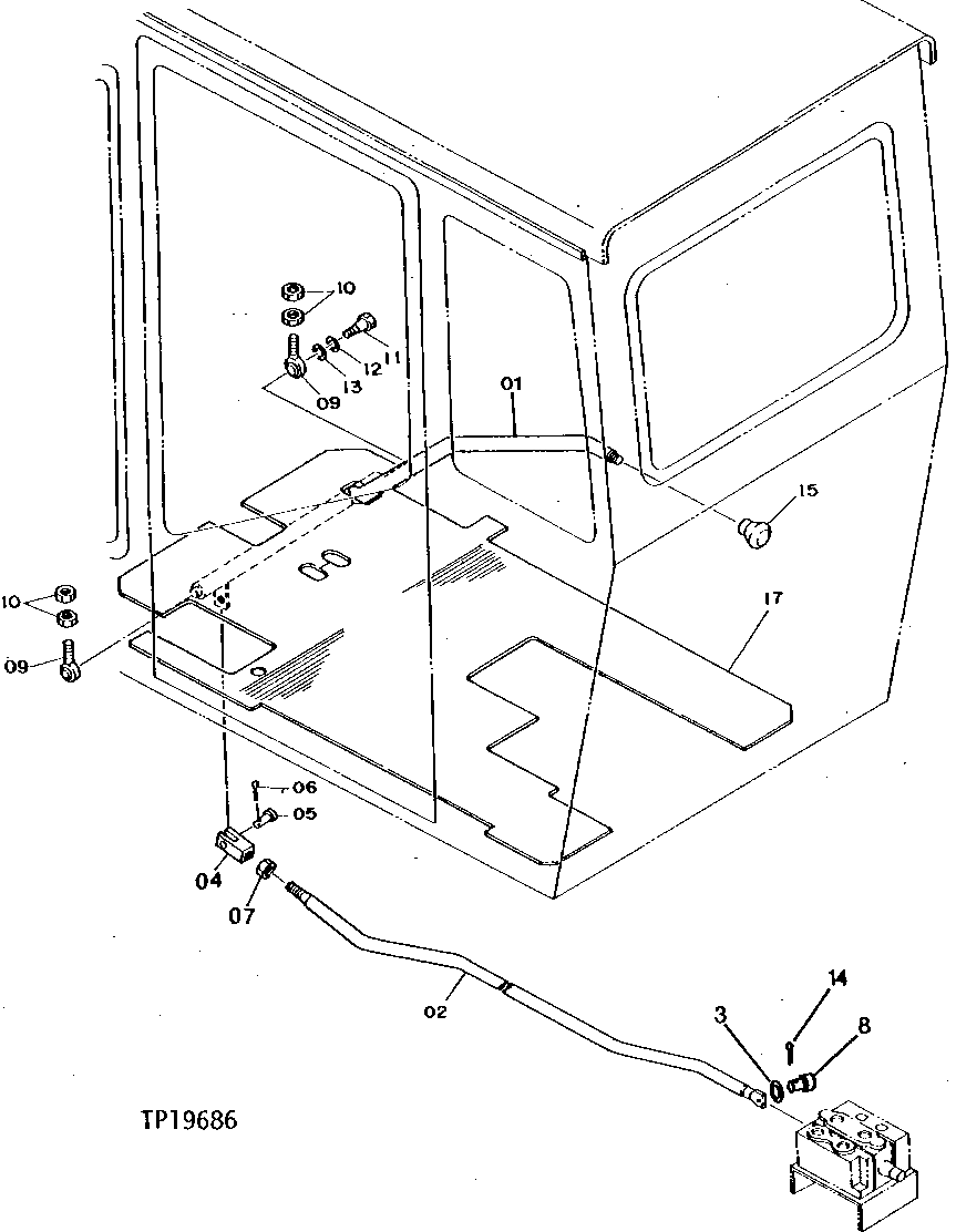 Схема запчастей John Deere 0 - 10 - BLADE CONTROL LEVER 3315 - EXCAVATOR 33