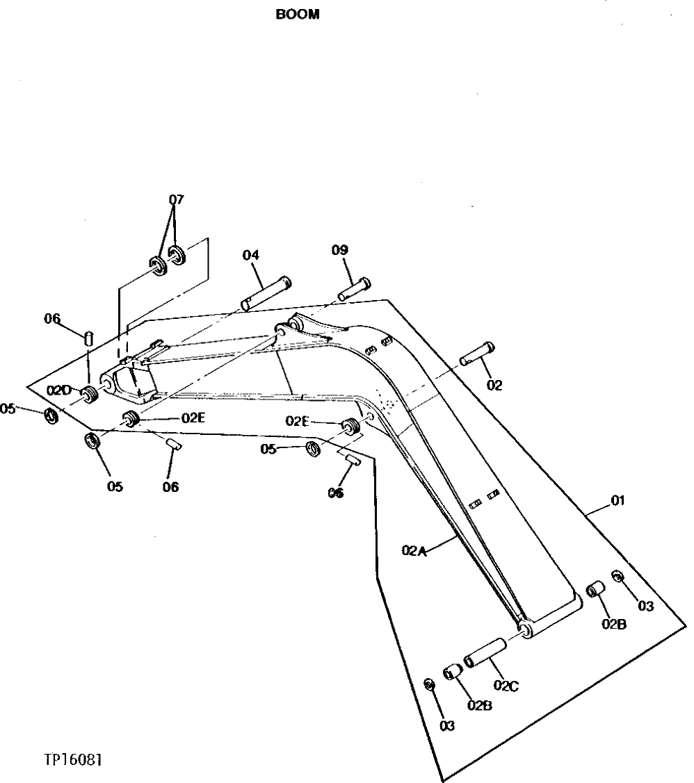 Схема запчастей John Deere 0 - 2 - BOOM 3340 - EXCAVATOR 33