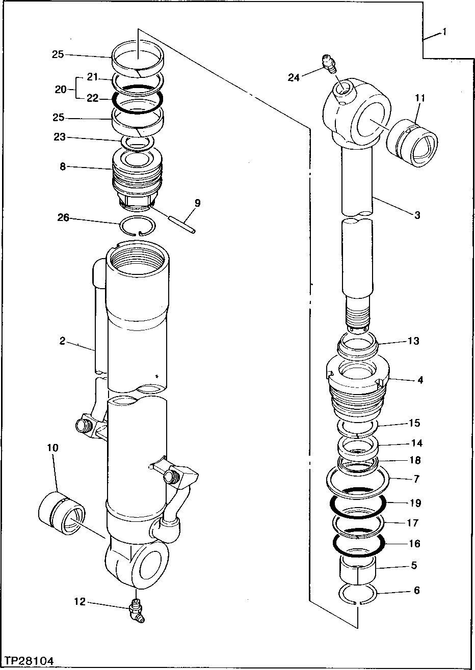 Схема запчастей John Deere 0 - 14 - BUCKET CYLINDER 3360 - EXCAVATOR 33