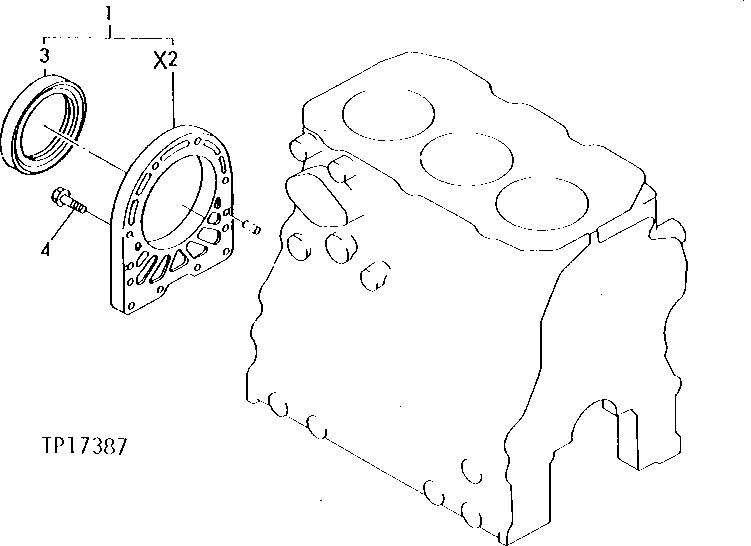 Схема запчастей John Deere 5 - 1 - ENGINE REAR OIL SEAL COVER 401 - ENGINE 4