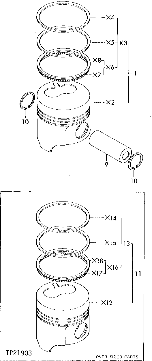 Схема запчастей John Deere 5 - 2 - ENGINE PISTON 403 - ENGINE 4