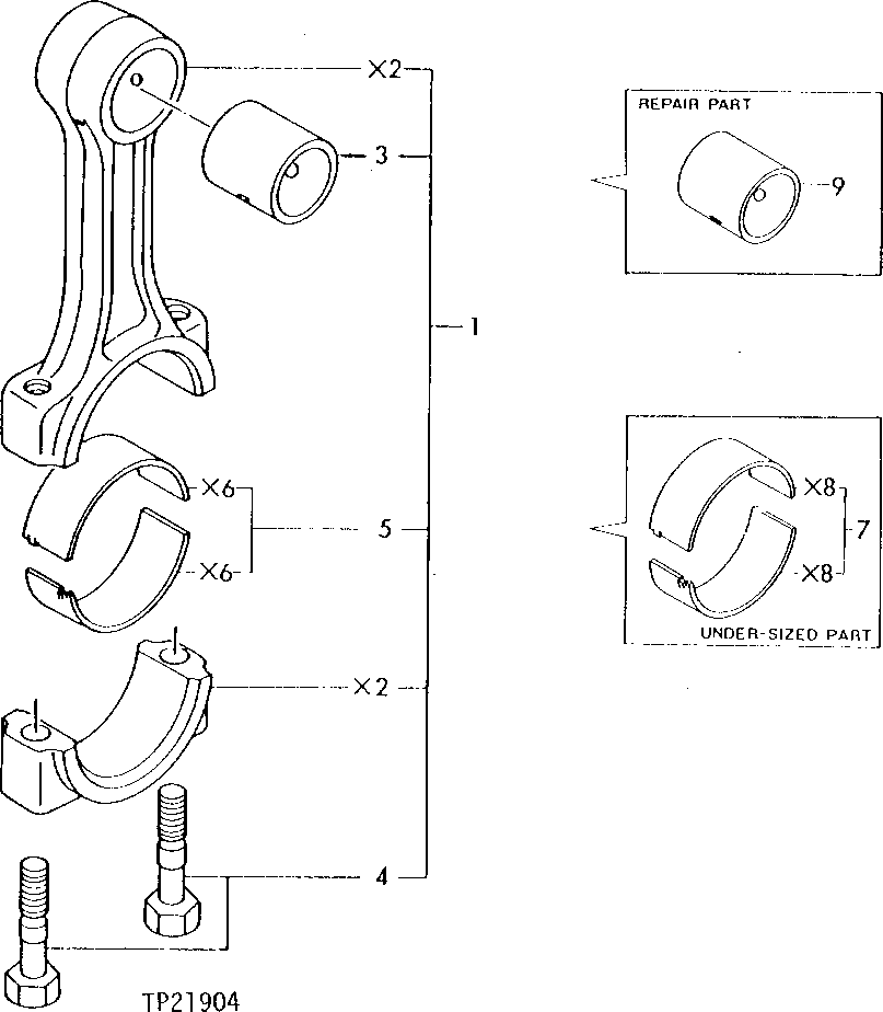 Схема запчастей John Deere 5 - 4 - ENGINE CONNECTING ROD 403 - ENGINE 4