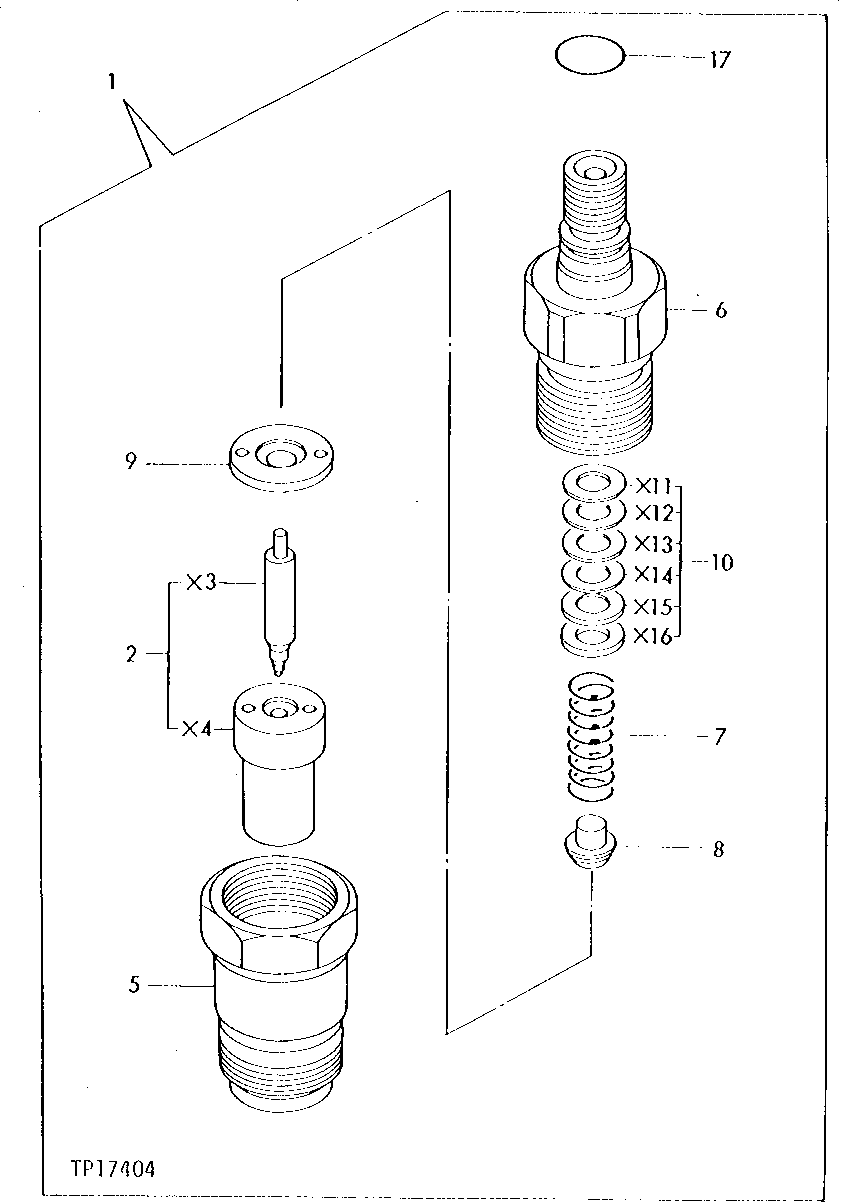 Схема запчастей John Deere 5 - 2 - FUEL INJECTION NOZZLE 413 - ENGINE 4