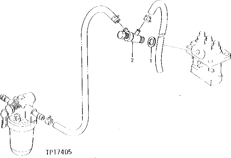 Схема запчастей John Deere 5 - 4 - FUEL INJECTION RETURN HOSE FITTING 413 - ENGINE 4