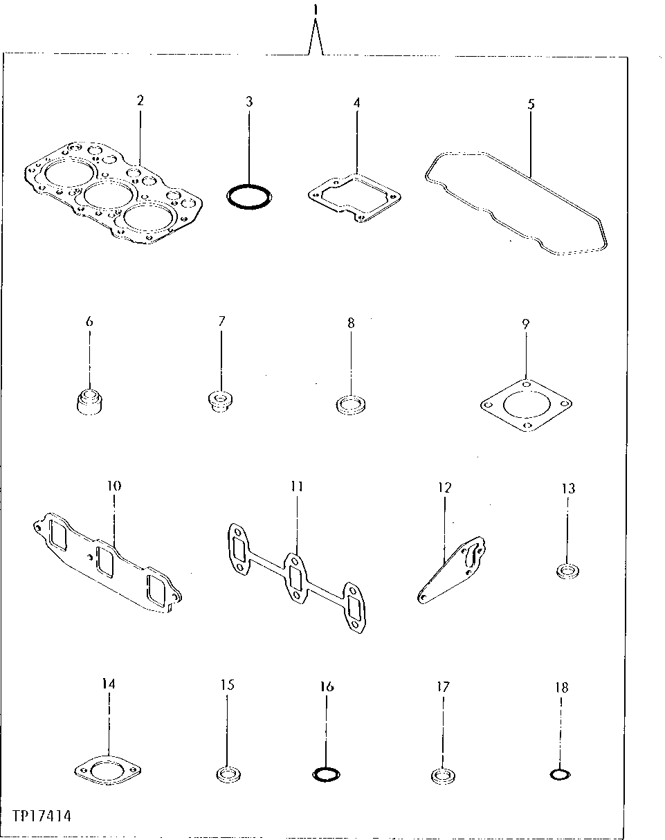 Схема запчастей John Deere 5 - 4 - ENGINE REPAIR GASKET SET 452 - ENGINE 4