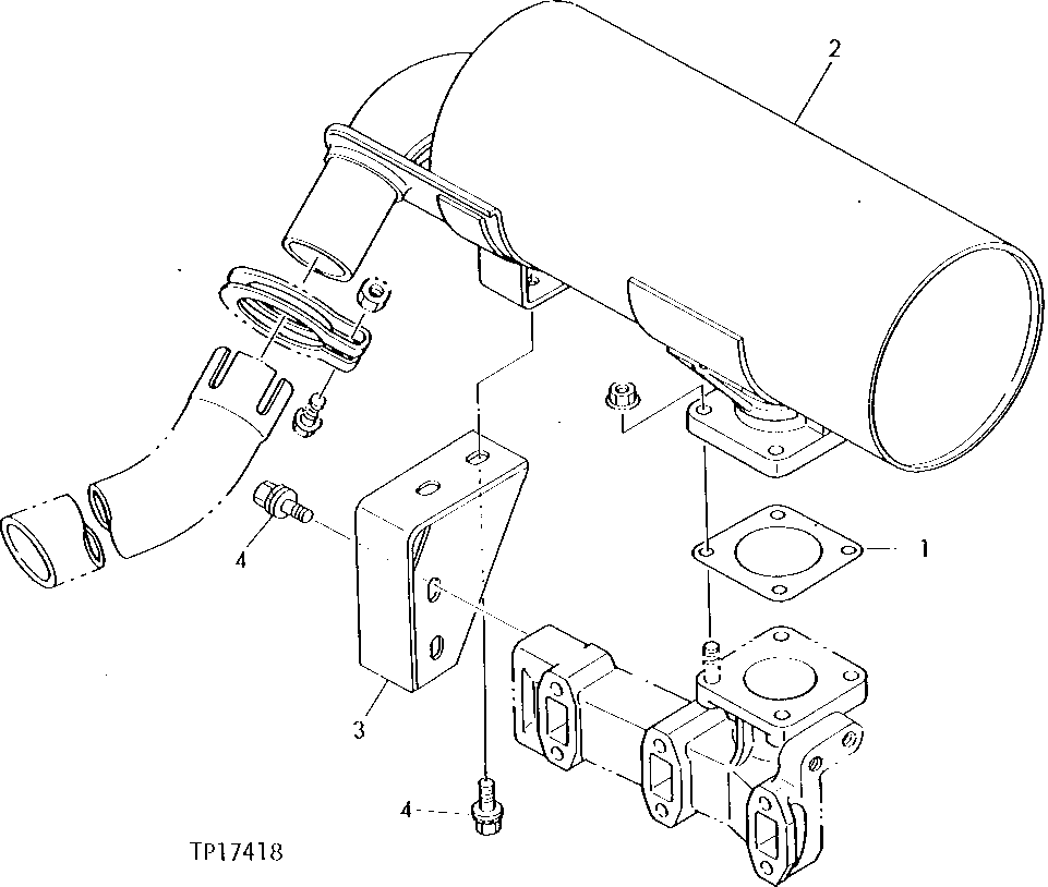 Схема запчастей John Deere 5 - 2 - EXHAUST SYSTEM 530 - ENGINE AUXILIARY SYSTEM 5