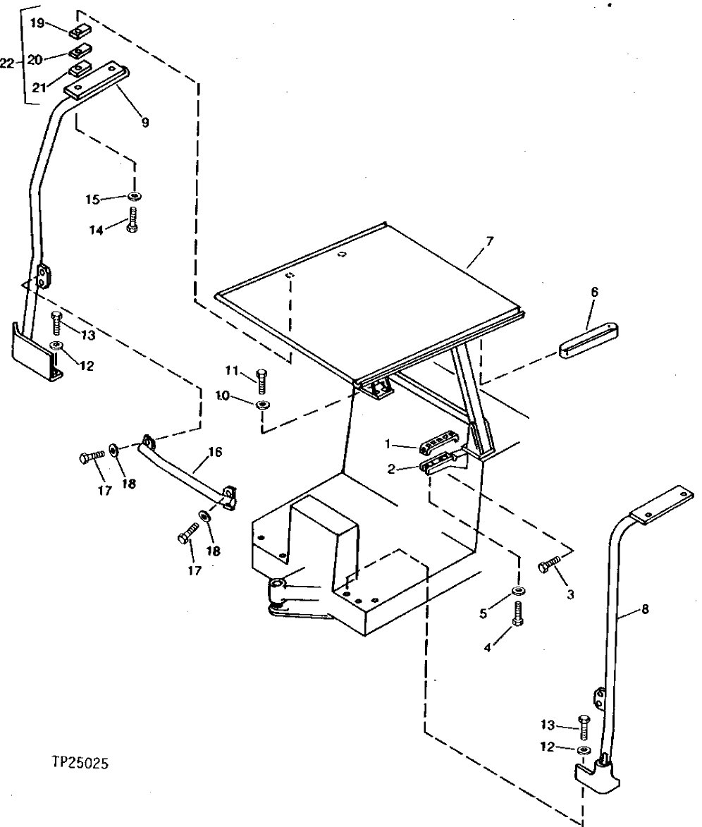 Схема запчастей John Deere 5 - 2 - CANOPY, ARMREST AND ASSIST BAR 1810 - OPERATORS STATION 18