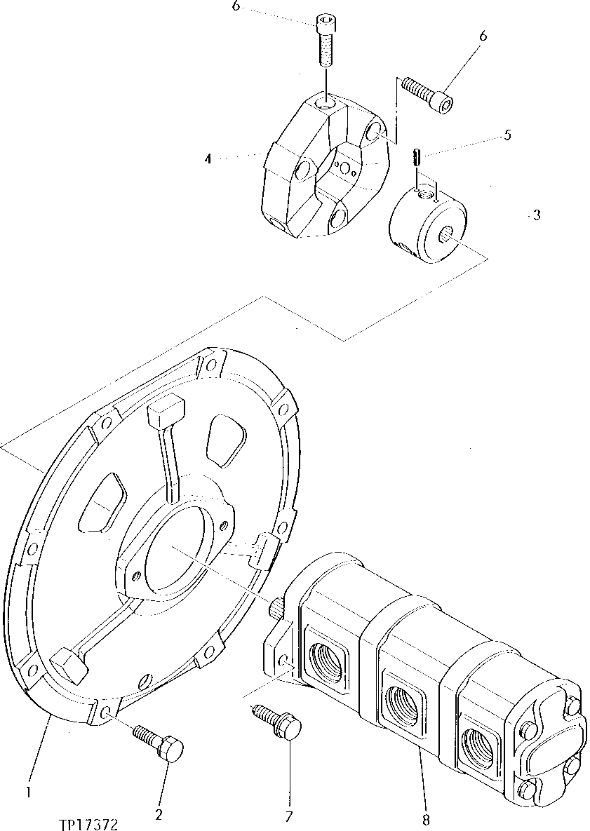 Схема запчастей John Deere 5 - 4 - HYDRAULIC PUMP DRIVE 2160 - MAIN HYDRAULIC SYSTEM