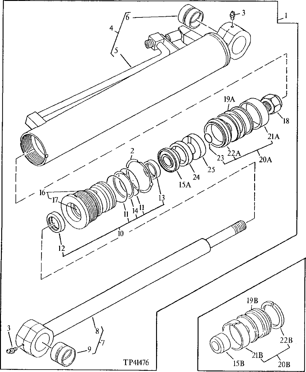 Схема запчастей John Deere 5 - 18 - BOOM CYLINDER 2160 - MAIN HYDRAULIC SYSTEM