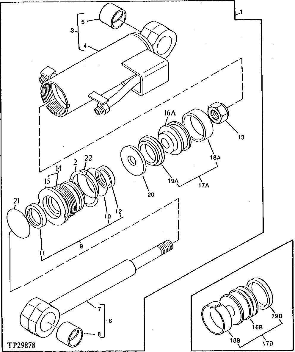 Схема запчастей John Deere 5 - 26 - BLADE CYLINDER 2160 - MAIN HYDRAULIC SYSTEM