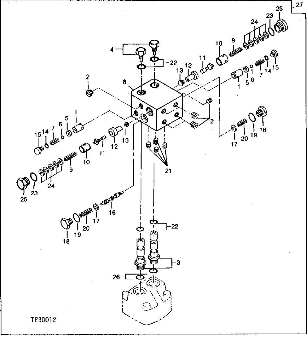 Схема запчастей John Deere 5 - 6 - SWING BRAKE VALVE 4360 - SWING, ROTATION OR PIVOTING SYSTEM 43