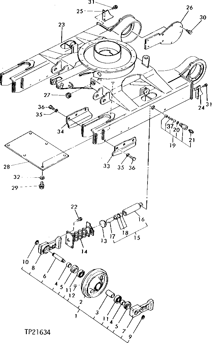 Схема запчастей John Deere 5 - 2 - TRACK FRAME AND IDLER 130 - TRACKS 1