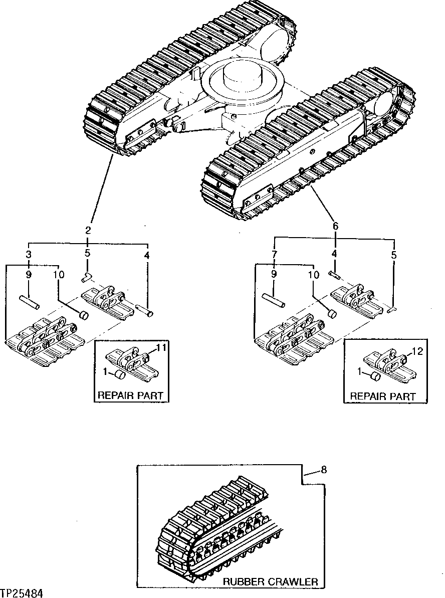 Схема запчастей John Deere 5 - 6 - TRACK ASSEMBLY 130 - TRACKS 1