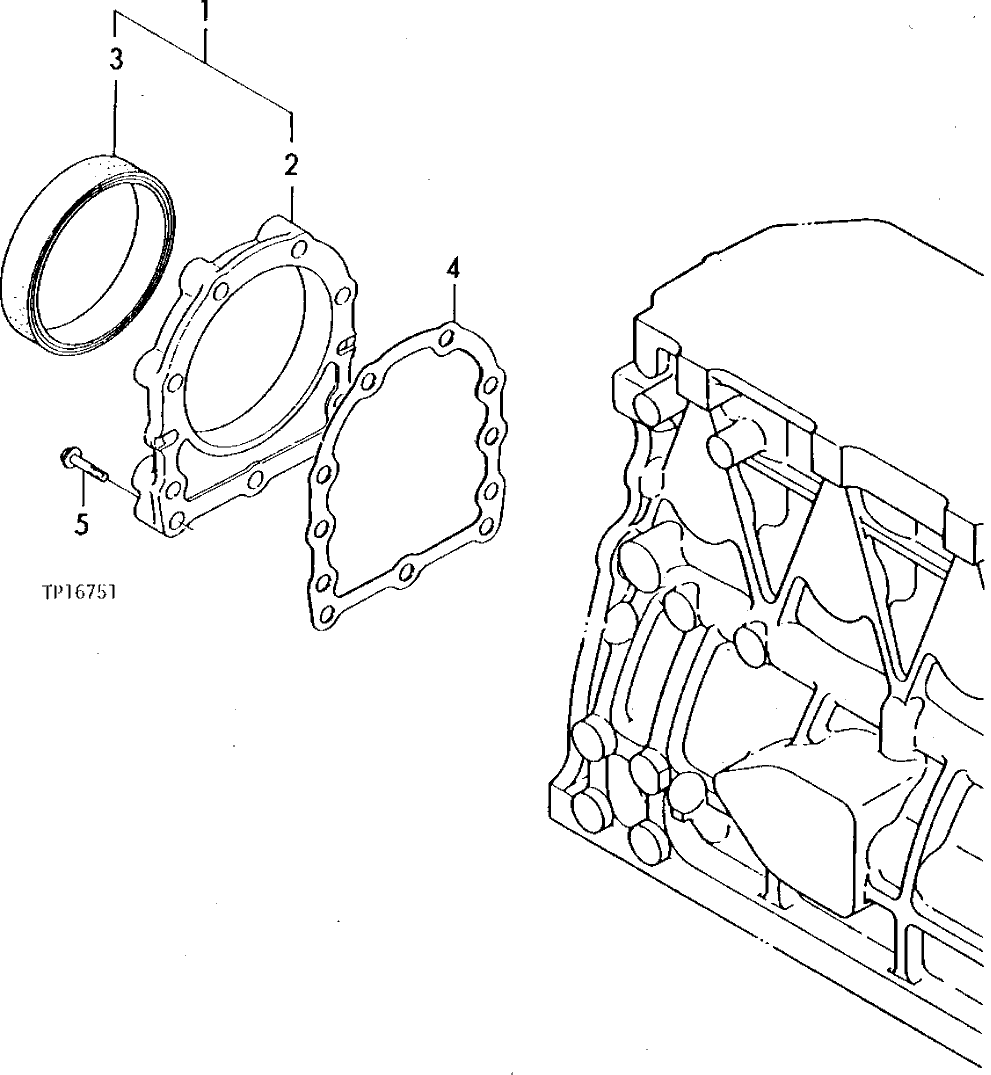 Схема запчастей John Deere 5 - 2 - ENGINE REAR OIL SEAL COVER 401 - ENGINE 4