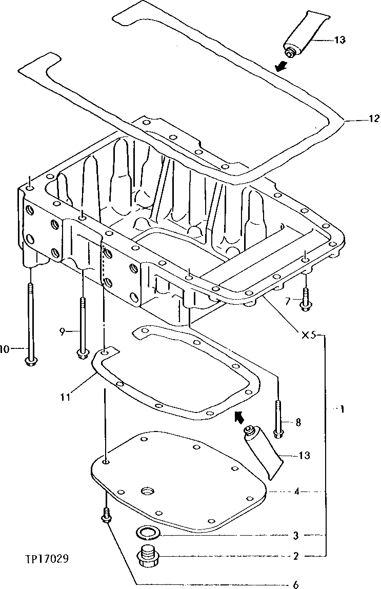 Схема запчастей John Deere 5 - 2 - ENGINE OIL PAN 407 - ENGINE 4