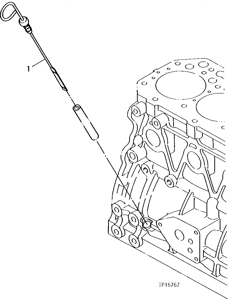 Схема запчастей John Deere 5 - 6 - ENGINE OIL DIPSTICK 407 - ENGINE 4