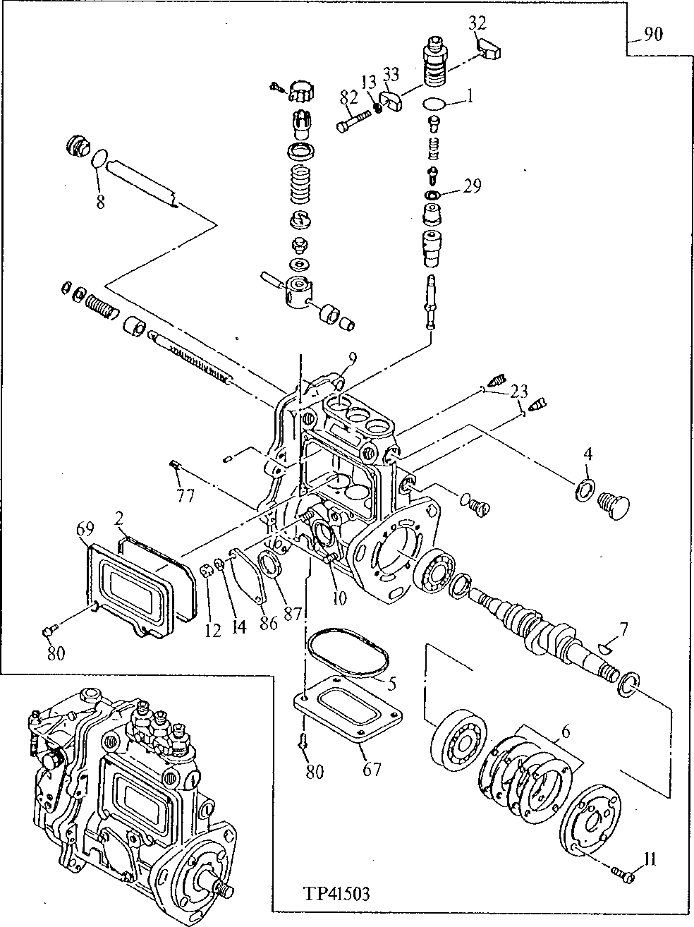 Схема запчастей John Deere 5 - 4 - FUEL INJECTION PUMP 413 - ENGINE 4