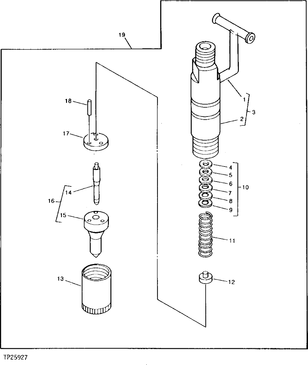 Схема запчастей John Deere 5 - 6 - FUEL INJECTION NOZZLE 413 - ENGINE 4