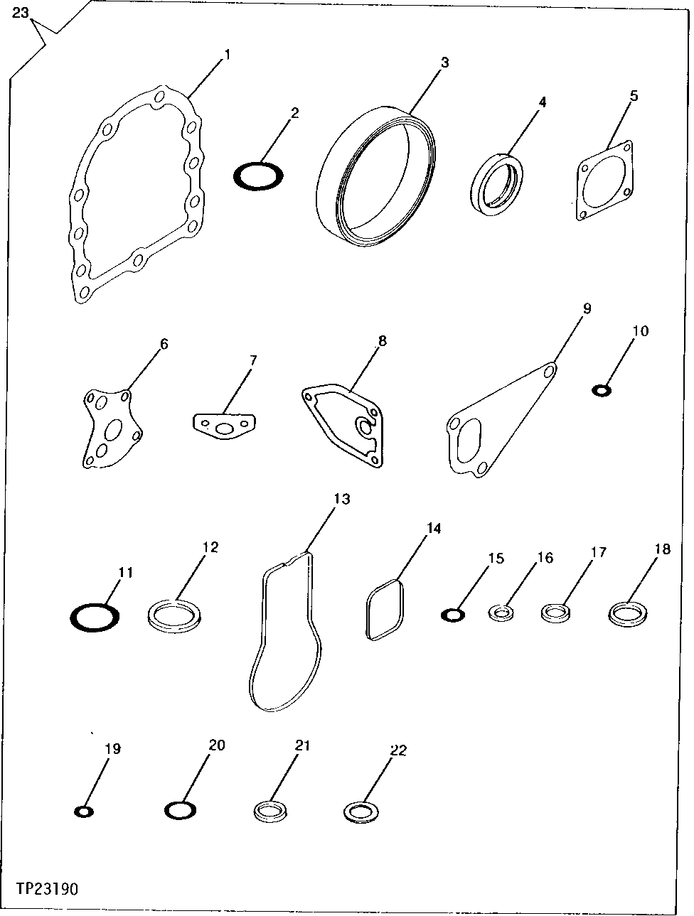 Схема запчастей John Deere 5 - 2 - ENGINE REPAIR GASKET SET 452 - ENGINE 4