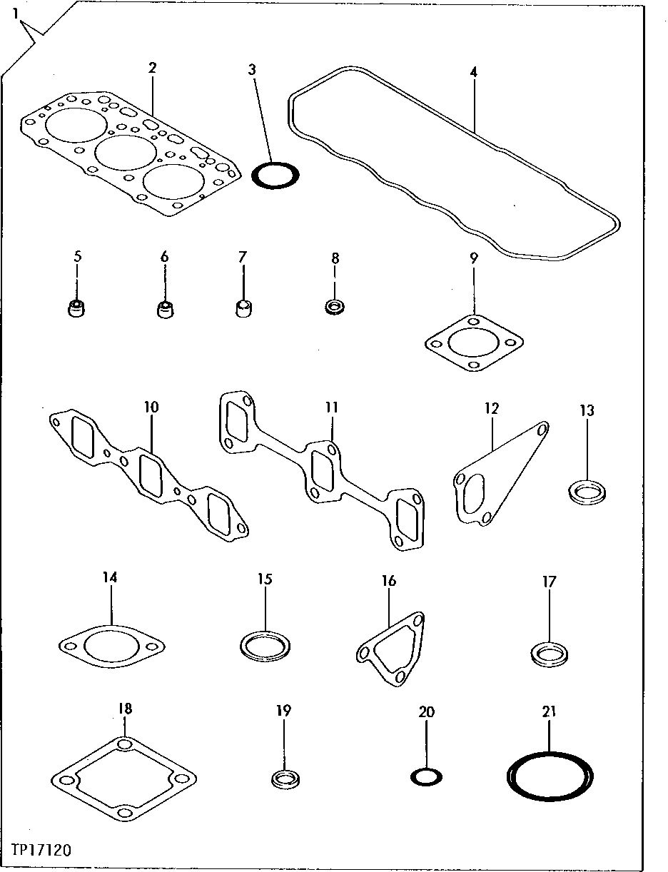 Схема запчастей John Deere 5 - 4 - ENGINE REPAIR GASKET SET 452 - ENGINE 4