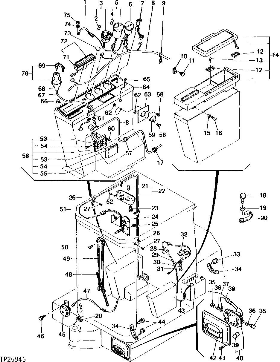 Схема запчастей John Deere 5 - 2 - GAUGES, SWITCHES AND LIGHTS 1674 - ELECTRICAL SYSTEM 16