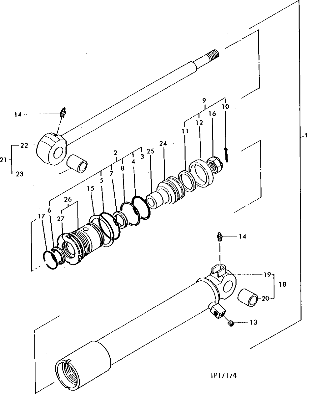 Схема запчастей John Deere 5 - 18 - BOOM CYLINDER 2160 - MAIN HYDRAULIC SYSTEM 21