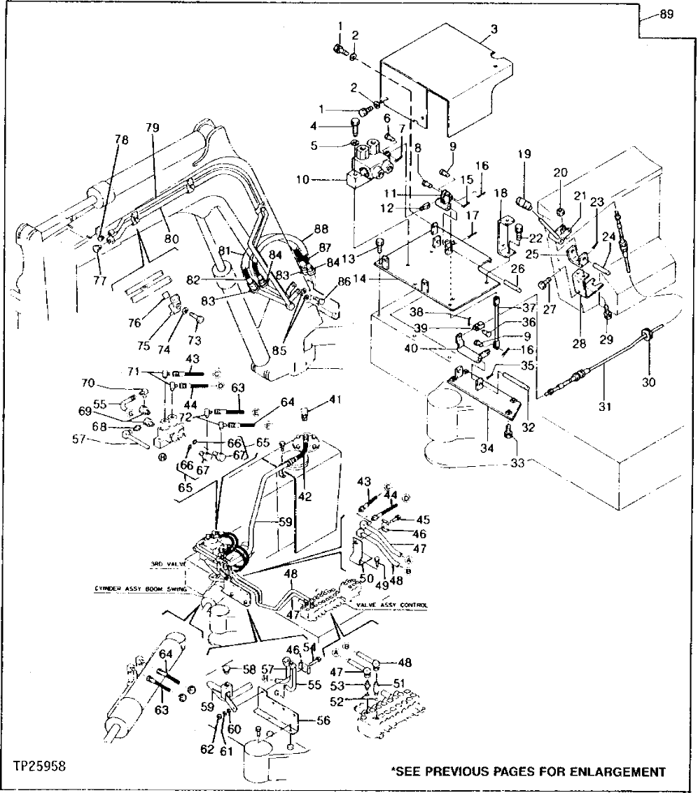 Схема запчастей John Deere 5 - 8 - AUXILIARY VALVE 3360 - BACKHOE 33