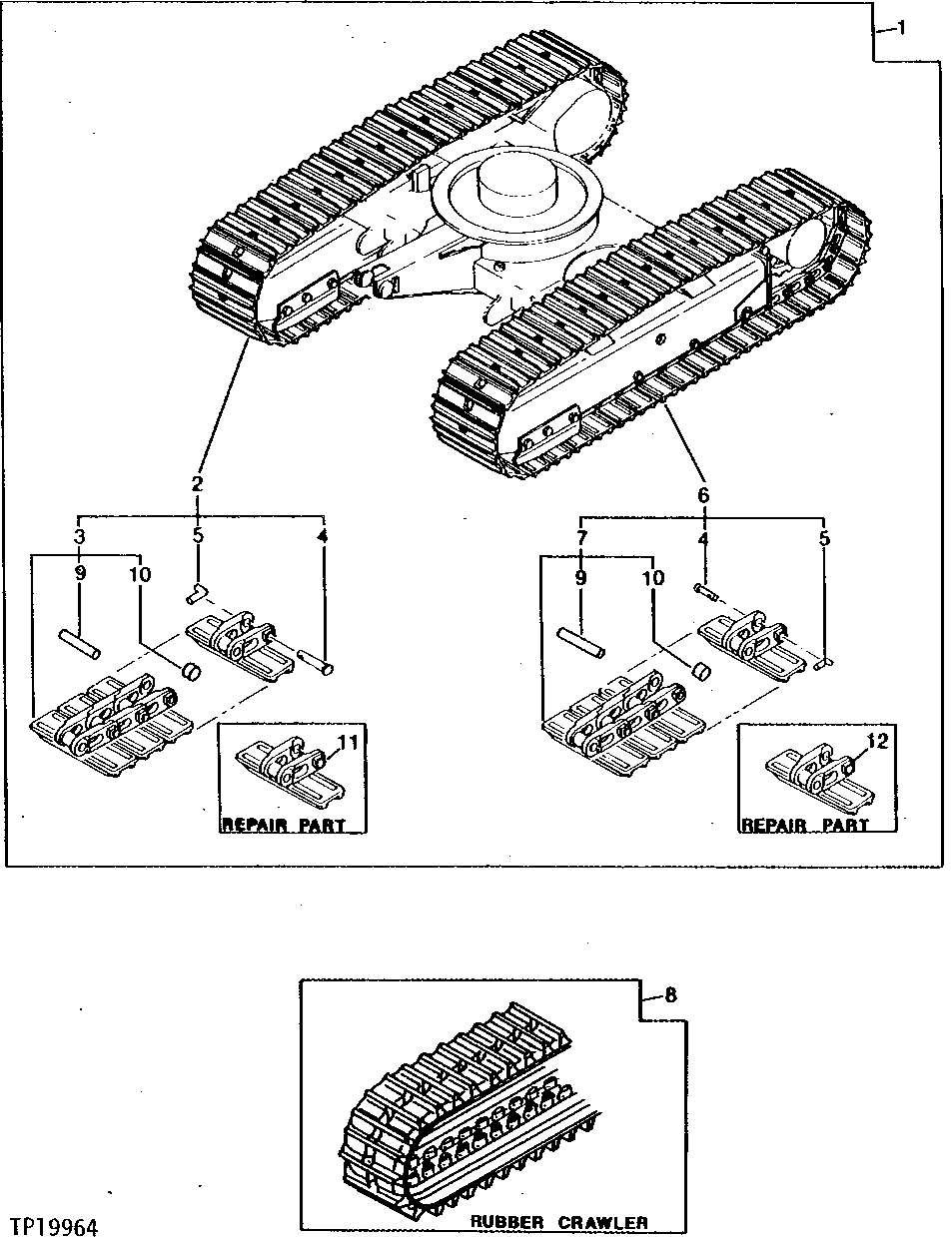 Схема запчастей John Deere 0 - 6 - TRACK ASSEMBLY 130 - TRACKS 1