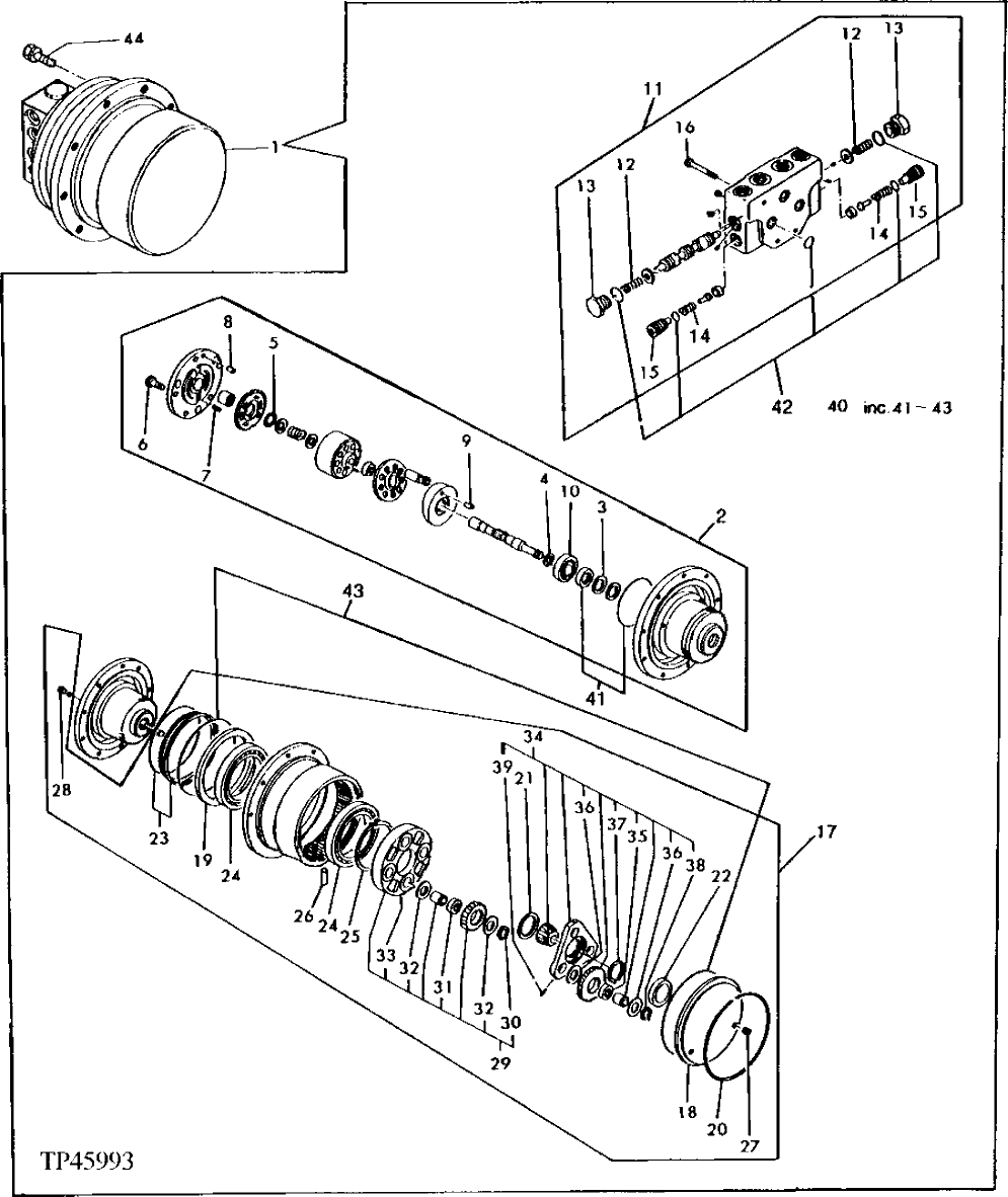 Схема запчастей John Deere 0 - 4 - PROPEL MOTOR 260 - AXLES AND SUSPENSION SYSTEMS 2