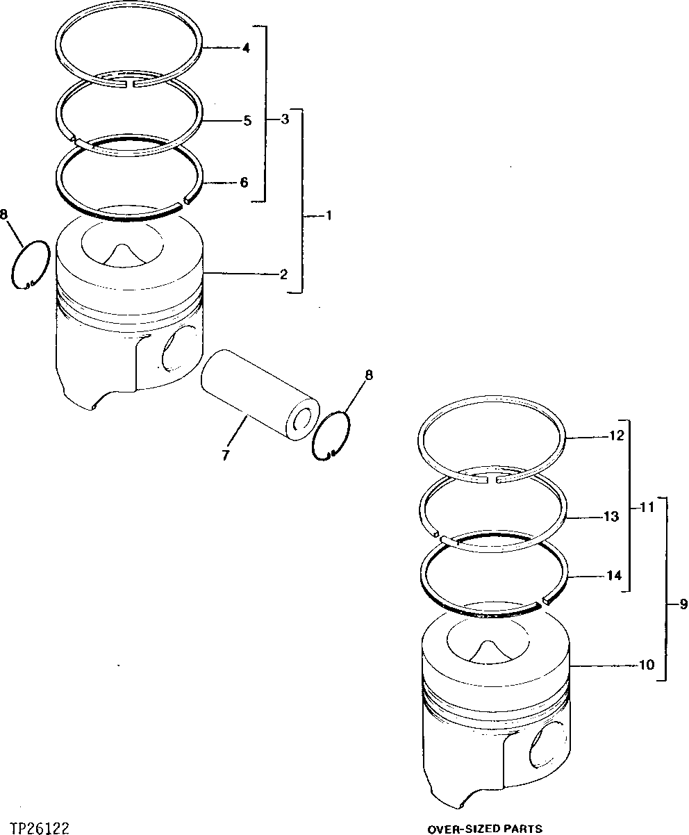 Схема запчастей John Deere 0 - 2 - ENGINE PISTON 403 - ENGINE 4