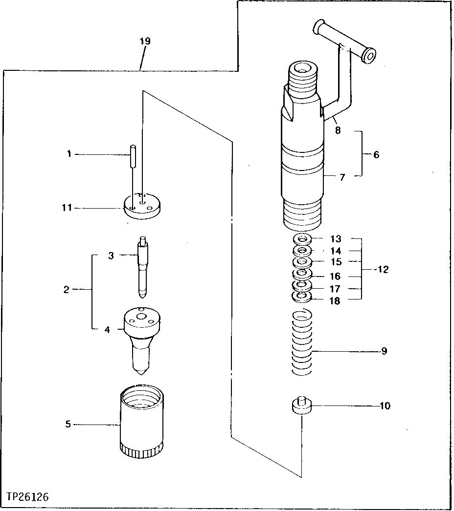 Схема запчастей John Deere 0 - 6 - FUEL INJECTION VALVE 413 - ENGINE 4