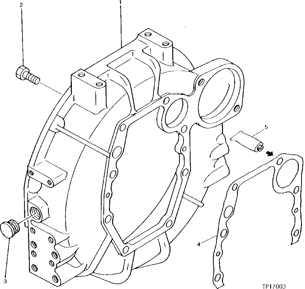 Схема запчастей John Deere 0 - 2 - FLYWHEEL HOUSING 433 - ENGINE 4