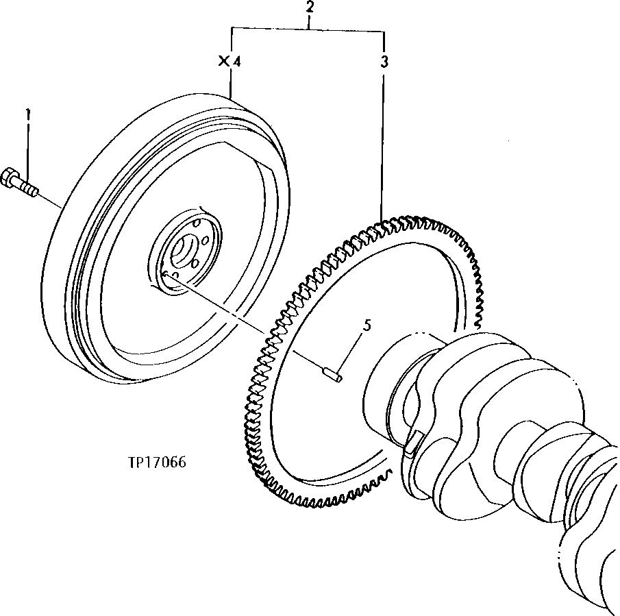 Схема запчастей John Deere 0 - 4 - ENGINE FLYWHEEL 433 - ENGINE 4