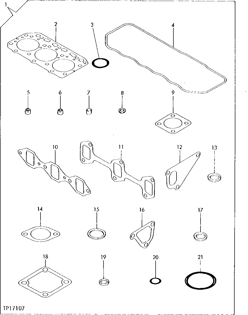 Схема запчастей John Deere 0 - 4 - GASKETS 452 - ENGINE 4