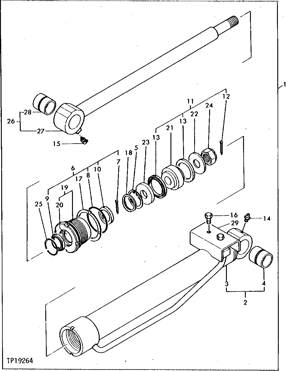 Схема запчастей John Deere 0 - 22 - BUCKET CYLINDER 2160 - MAIN HYDRAULIC SYSTEM 21