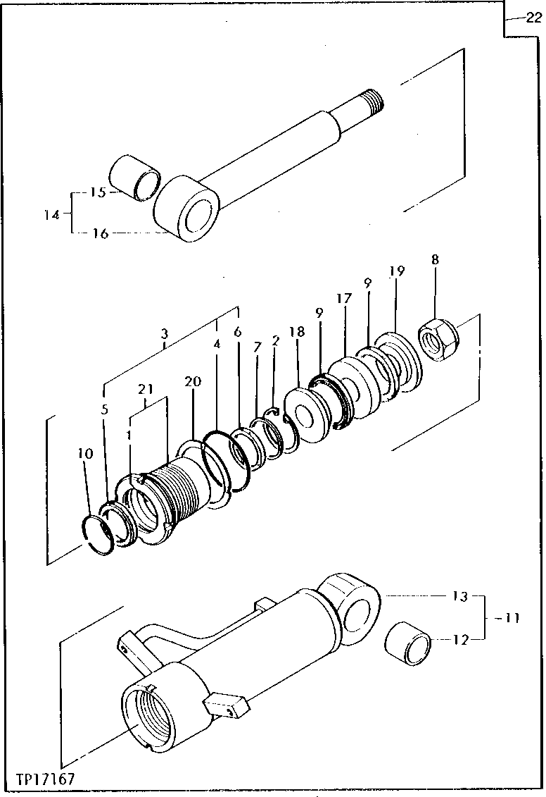 Схема запчастей John Deere 0 - 26 - BLADE CYLINDER 2160 - MAIN HYDRAULIC SYSTEM 21