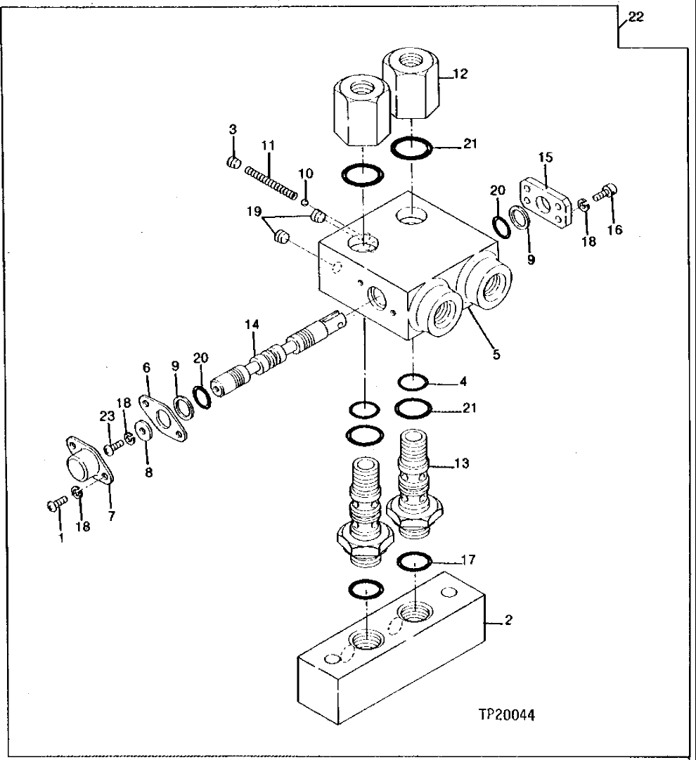 Схема запчастей John Deere 0 - 4 - THIRD-FUNCTION SELECTOR VALVE 3360 - BACKHOE 33