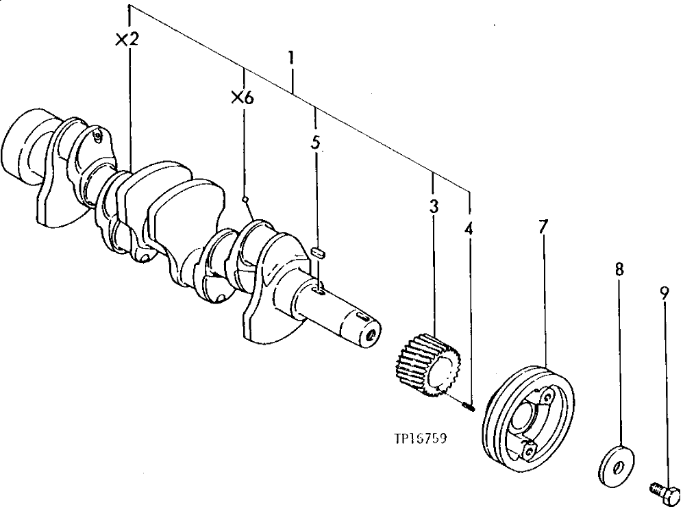 Схема запчастей John Deere 0 - 4 - CRANKSHAFT 401 - ENGINE 4