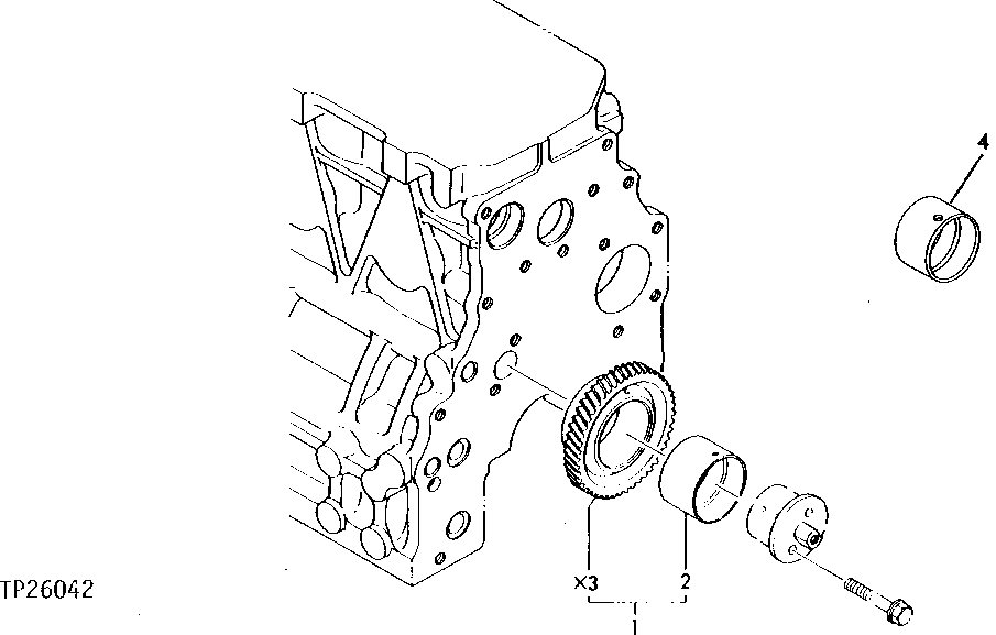 Схема запчастей John Deere 0 - 6 - ENGINE CAMSHAFT IDLER GEAR 401 - ENGINE 4