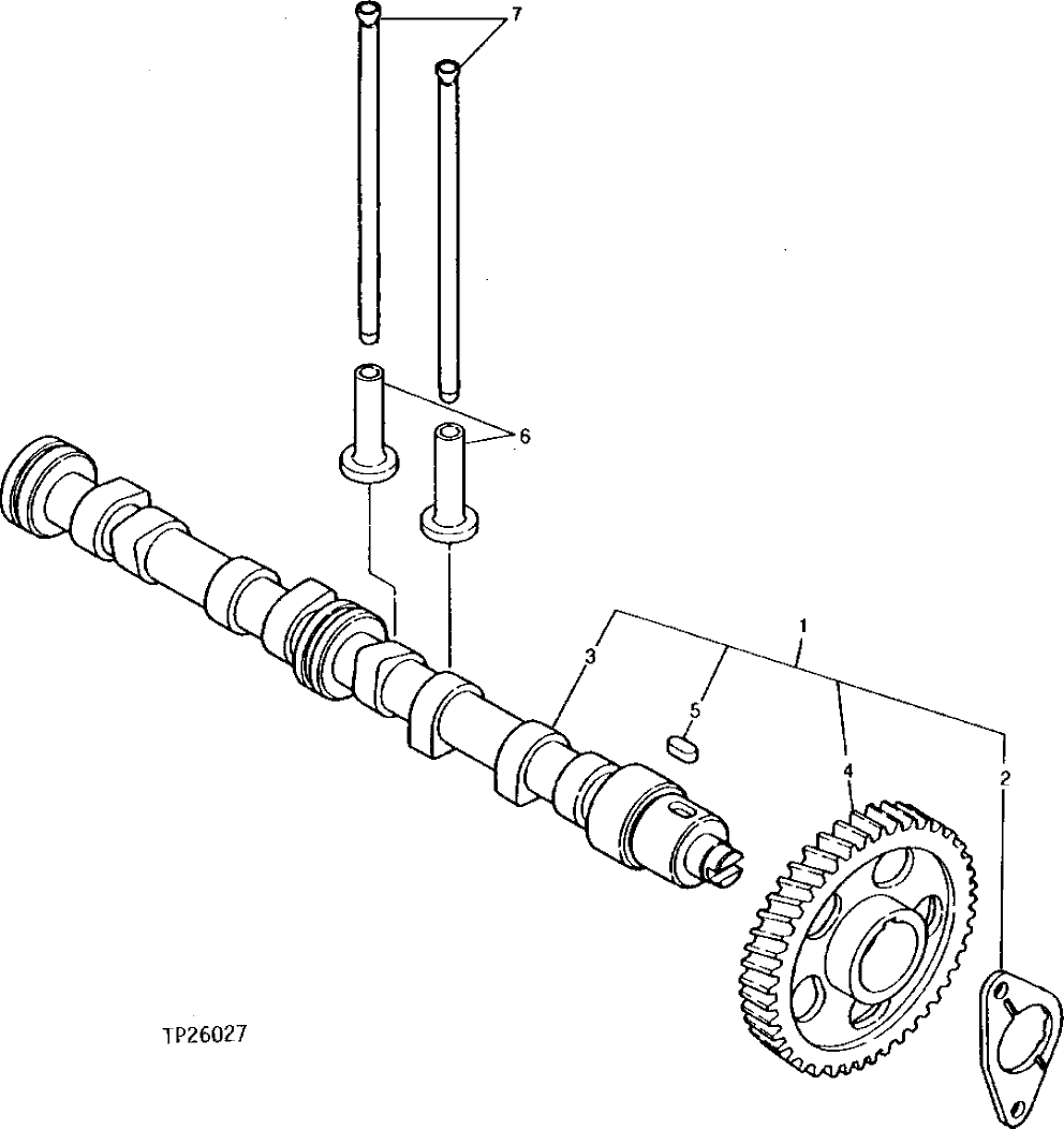 Схема запчастей John Deere 0 - 6 - CAMSHAFT AND GEAR 402 - ENGINE 4