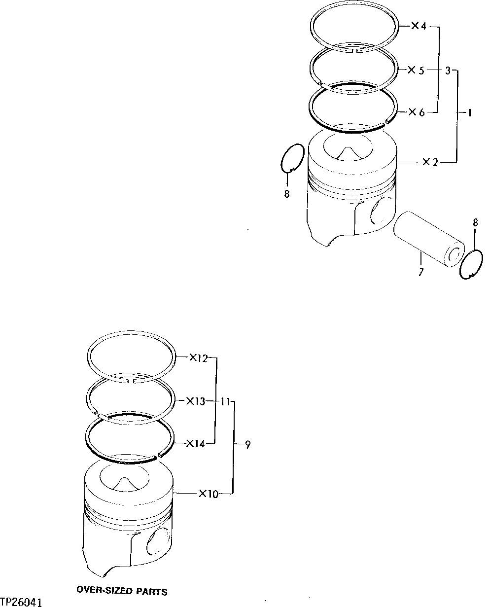 Схема запчастей John Deere 0 - 2 - ENGINE PISTON 403 - ENGINE 4