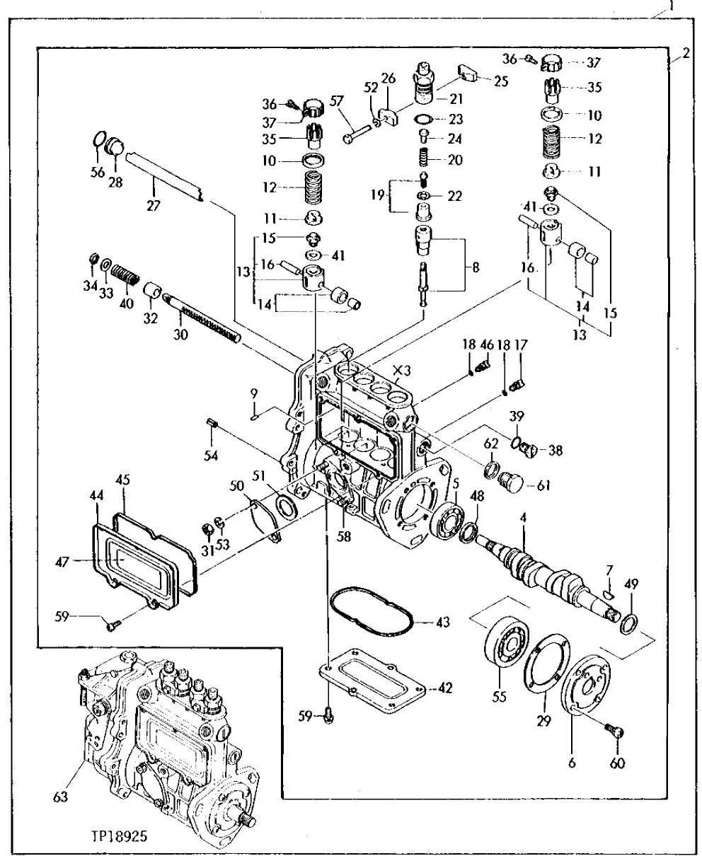 Схема запчастей John Deere 0 - 4 - FUEL INJECTION PUMP 413 - ENGINE 4