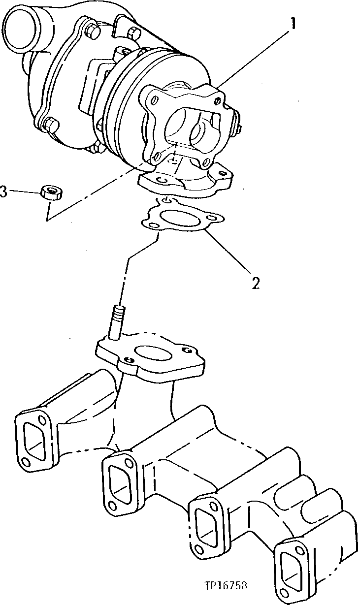 Схема запчастей John Deere 0 - 2 - TURBOCHARGER 416 - ENGINE 4