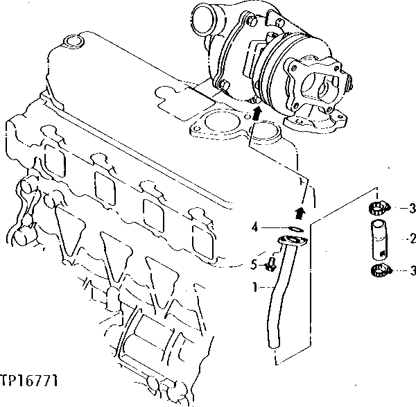 Схема запчастей John Deere 0 - 4 - TURBOCHARGER OIL RETURN LINE 416 - ENGINE 4