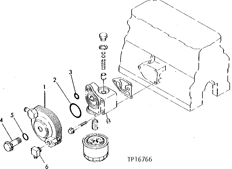 Схема запчастей John Deere 0 - 1 - ENGINE OIL COOLER 419 - ENGINE 4